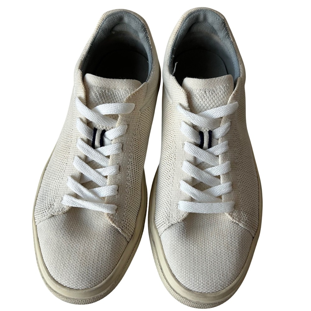 Rothy's RS02 Sneaker Womens 8 Mens 6.5 Bone Off White Knit Lace Up Low Top Tech